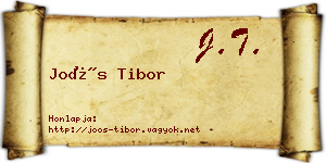 Joós Tibor névjegykártya